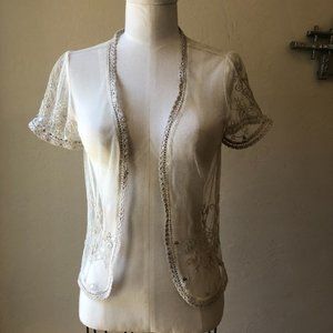 Vintage embellished net overshirt